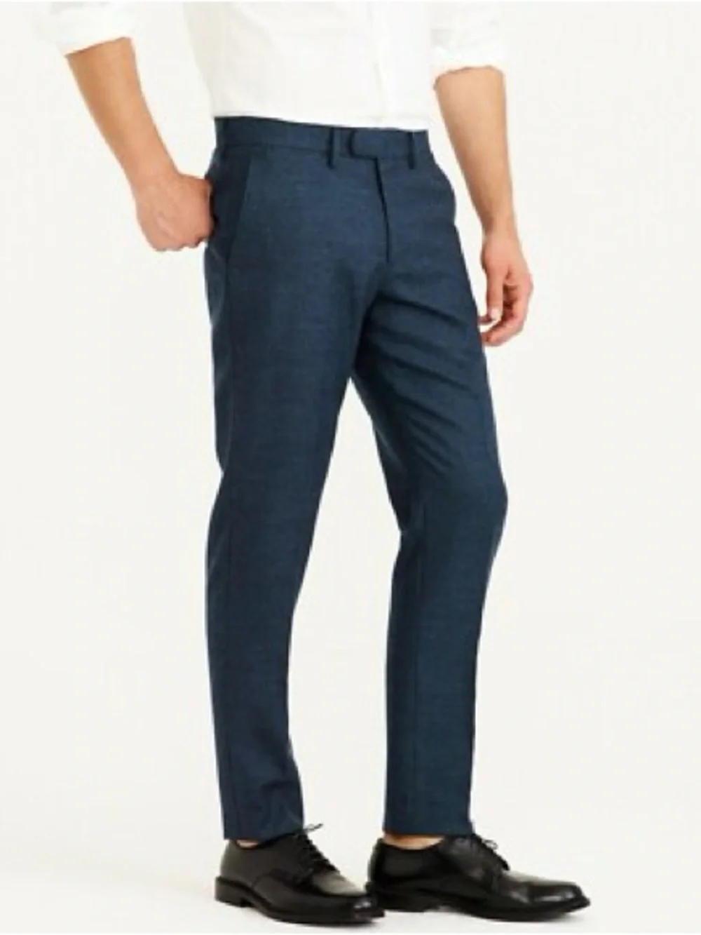 J.Crew Men's Bowery Navy Heather Slim 100% Wool Dress Pants Size 33x32